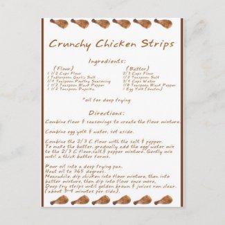 Crunchy Chicken Strips postcard