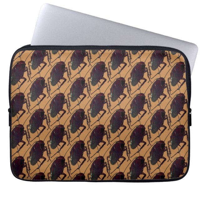 Crunchy Cockroaches in brown background Laptop Sleeve (Front)