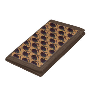 Crunchy Cockroaches in Brown Background Tri-fold Wallet