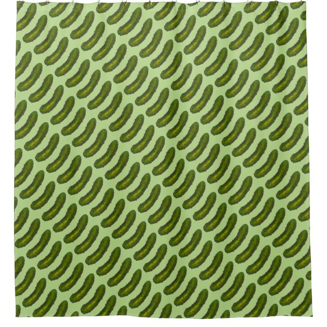 Crunchy Green Dill Pickle Pickles Shower Curtain (Front)