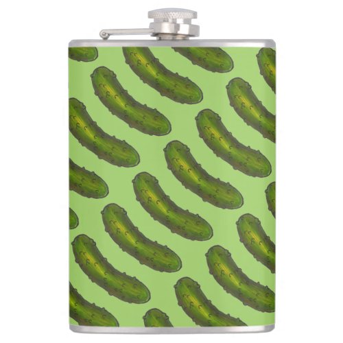 Crunchy Green Kosher Dill Deli Pickle Foodie Gift Flask