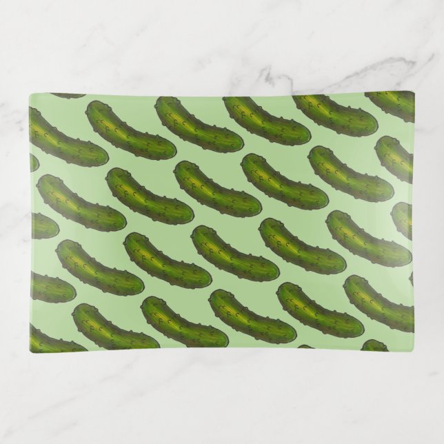 Crunchy Green Kosher Dill Pickle Chips Foodie Trinket Tray (Front)