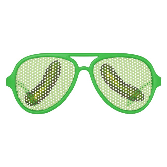 Crunchy Green Kosher Dill Pickle Deli Pickles Aviator Sunglasses (Front)