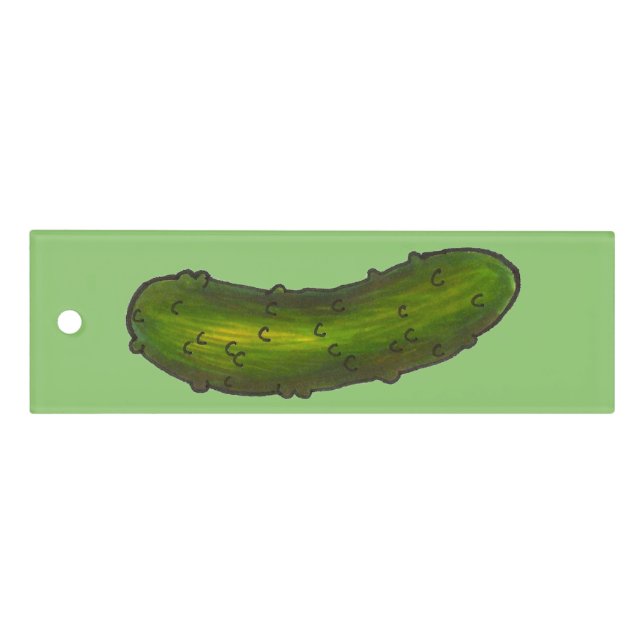 Crunchy Green Kosher Dill Pickle Foodie Food Print Ruler (Front)