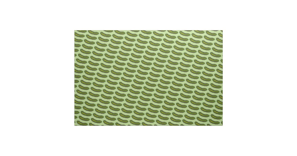 Crunchy Green Kosher Dill Pickle Foodie Pickles Fabric | Zazzle.com