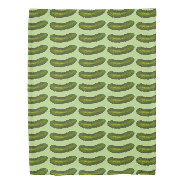 Crunchy Green Kosher Dill Pickle Foodie Print Duvet Cover (Front)