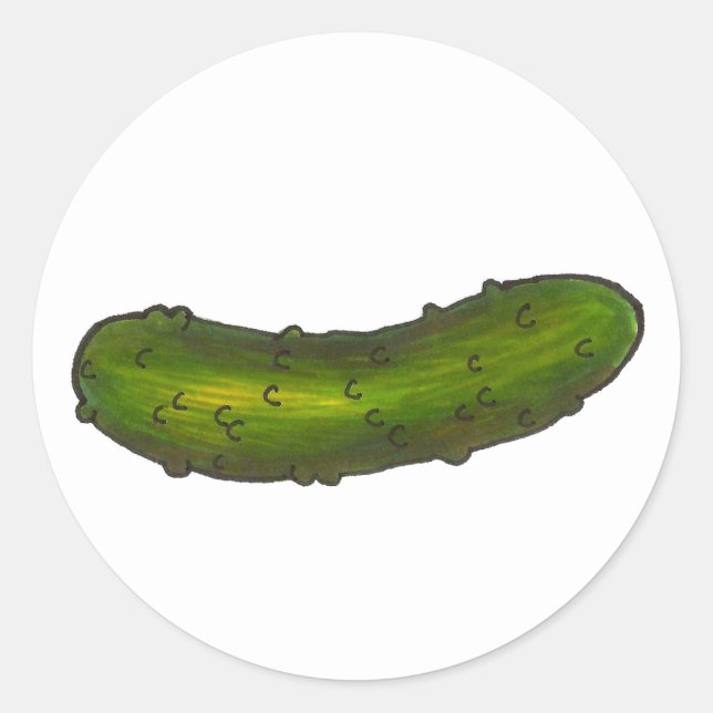 Crunchy Green Kosher Dill Pickle Pickles Foodie Classic Round Sticker (Front)