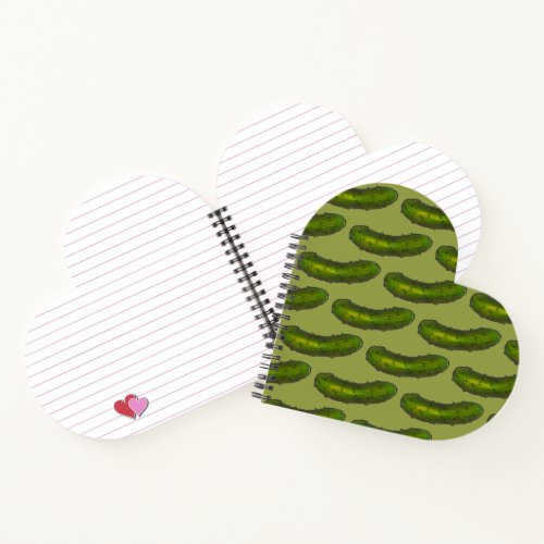 Crunchy Green Kosher Dill Pickle Print Foodie Notebook
