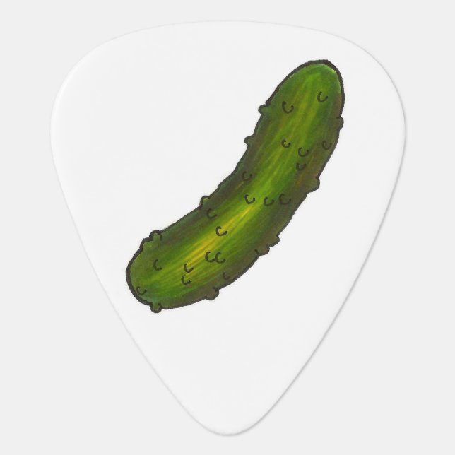 Crunchy Green Kosher Dill Sour Pickle Foodie Guitar Pick (Front)