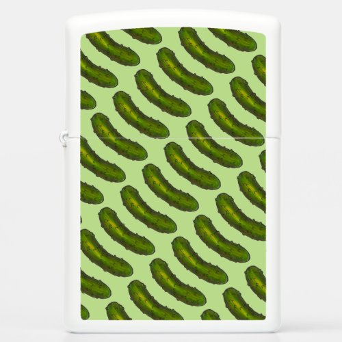 Crunchy Green Kosher Dill Sour Pickle Foodie Print Zippo Lighter