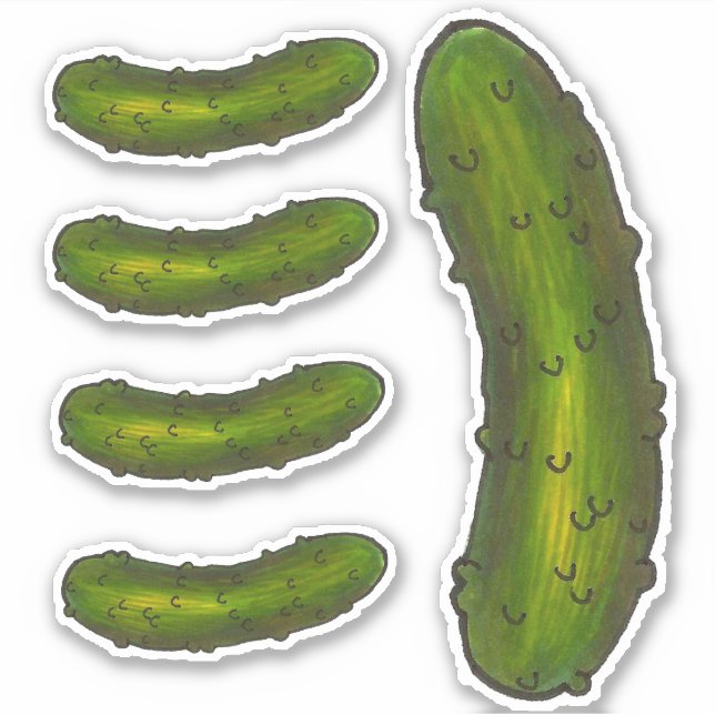 Crunchy Green Kosher Dill Sour Pickle Sticker (Front)