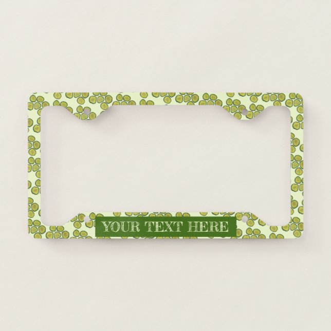 Crunchy Green Kosher Dill Sweet Pickle Chips License Plate Frame (Front)