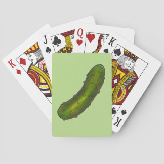 Crunchy Green Kosher Sour Dill Pickle Foodie Poker Cards