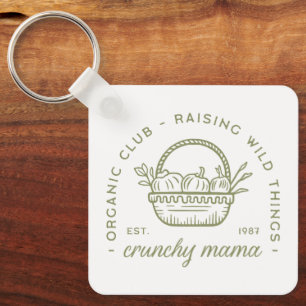 Crunchy mom organic vegetarian eco friendly green keychain
