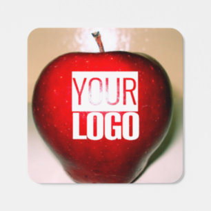 Crunchy  red  apple -add logo  square sticker