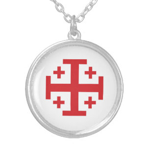 Crusader Cross Silver Plated Necklace