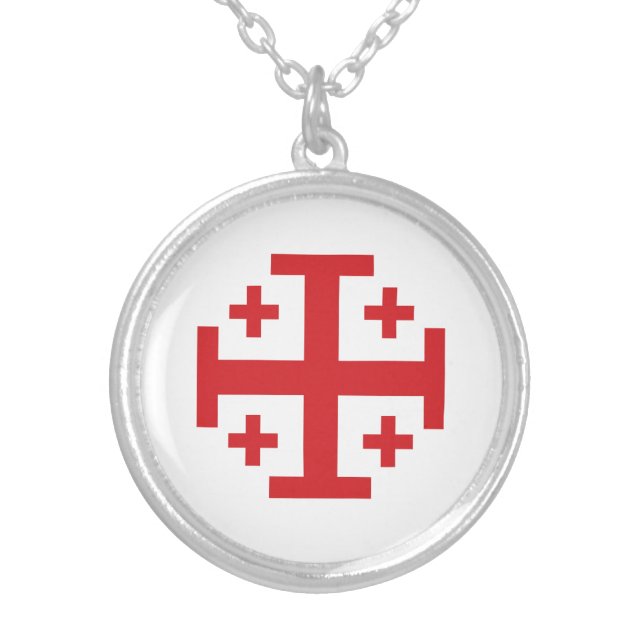 Crusader Cross Silver Plated Necklace (Front)