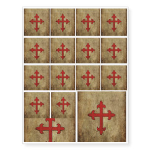 Crusader Cross Temporary Tattoos