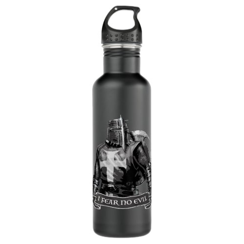Crusader I Fear No Evil Knight Templar Warrior Of  Stainless Steel Water Bottle