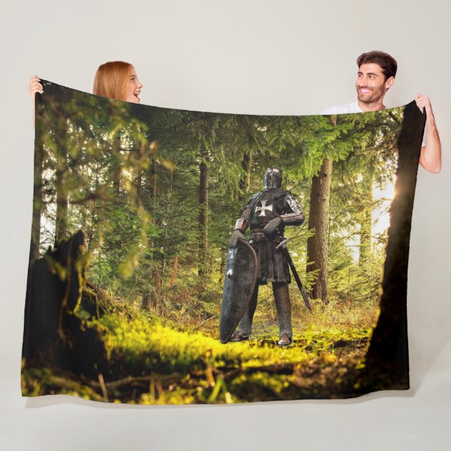 CRUSADER in the WOODS Fleece Blanket (In Situ)