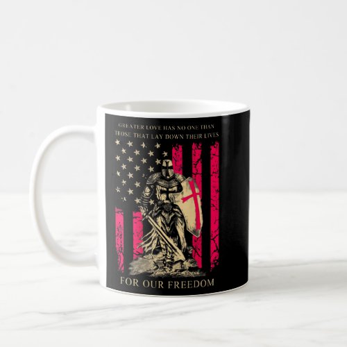Crusader Knight Templar Warrior Of God US Flag Ret Coffee Mug
