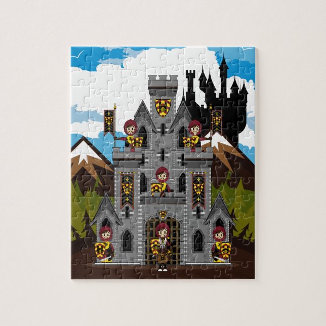 Crusader Knights and Castle Puzzle (Vertical)