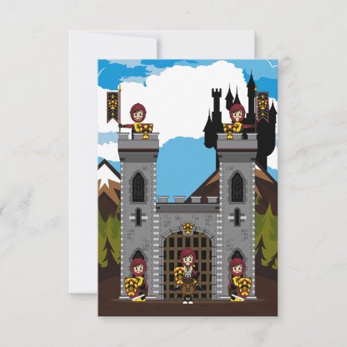 Crusader Knights and Castle RSVP Card