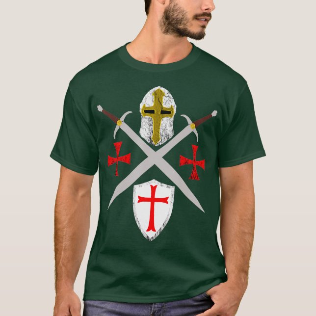Crusader Knights Templar Code Soldier Of Christ T-Shirt (Front)
