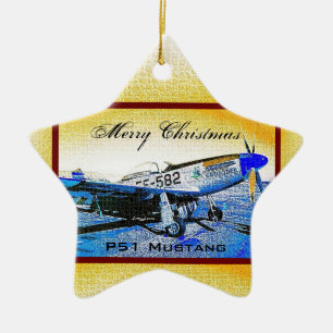 "Crusader" P51 Mustang © 2009 S.J. Ceramic Ornament