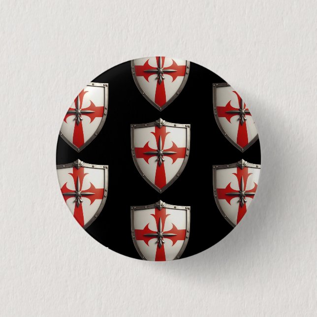 crusader shield design  button (Front)