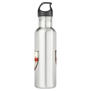 crusader shield design stainless steel water bottle