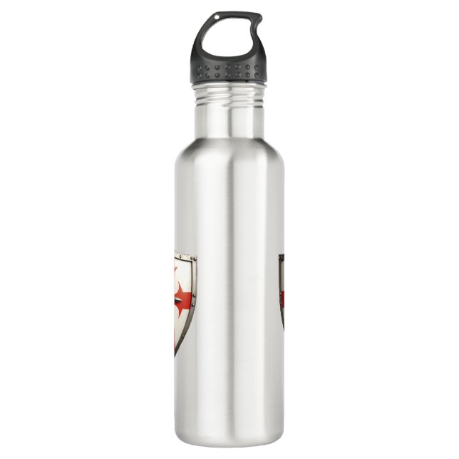 crusader shield design  stainless steel water bottle (Front)
