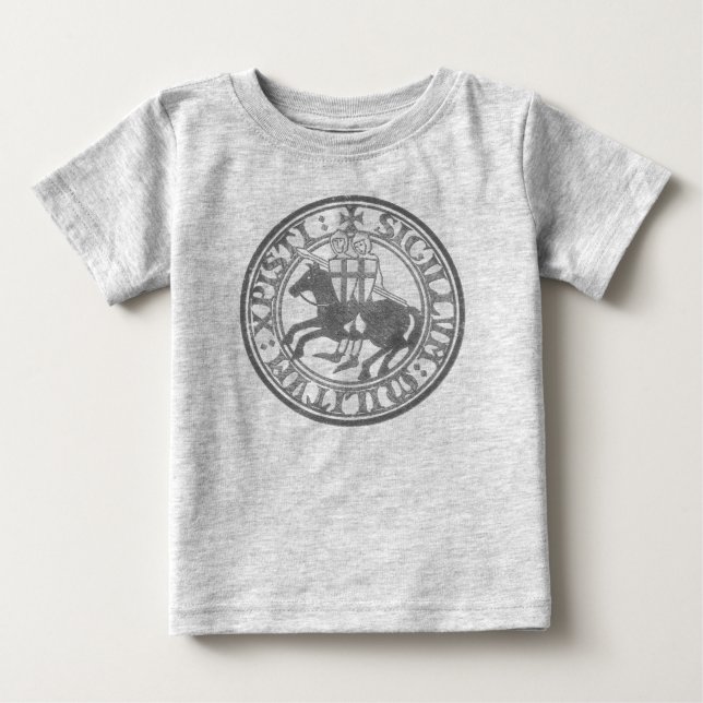 Crusader Templar Knights Seal logo Deus Vult old Baby T-Shirt (Front)