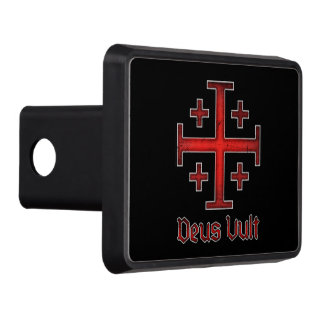 Crusader Templar Knights Seal logo Deus Vult red Hitch Cover