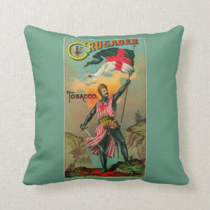Crusader Tobacco LabelPetersburg, VA Throw Pillow