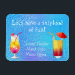 Cruse Door Stateroom Magnet Drinks Cocktails<br><div class="desc">This design was created though digital art. It may be personalized in the area provide or customizing by choosing the click to customize further option and changing the name, initials or words. You may also change the text color and style or delete the text for an image only design. Contact...</div>