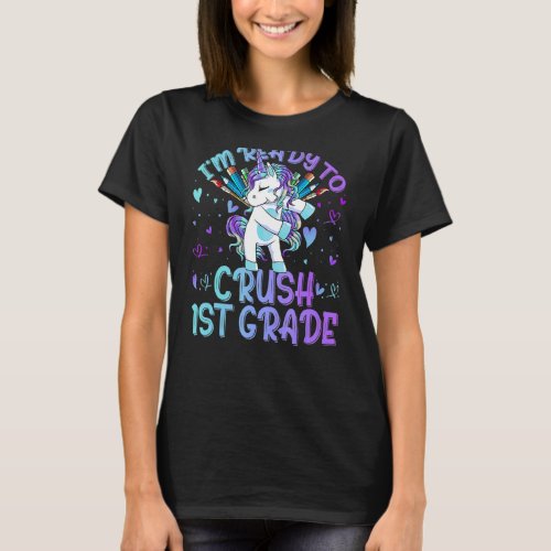 Crush 1st Grade Dabbing Unicorn Back To School Gir T_Shirt