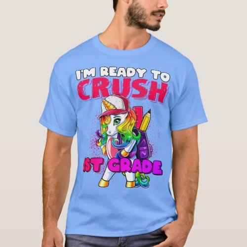 Crush 1st Grade Unicorn Backpack Back to School Gi T_Shirt