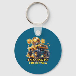 Crush 2026 Monster Truck New Year Party Countdown  Keychain
