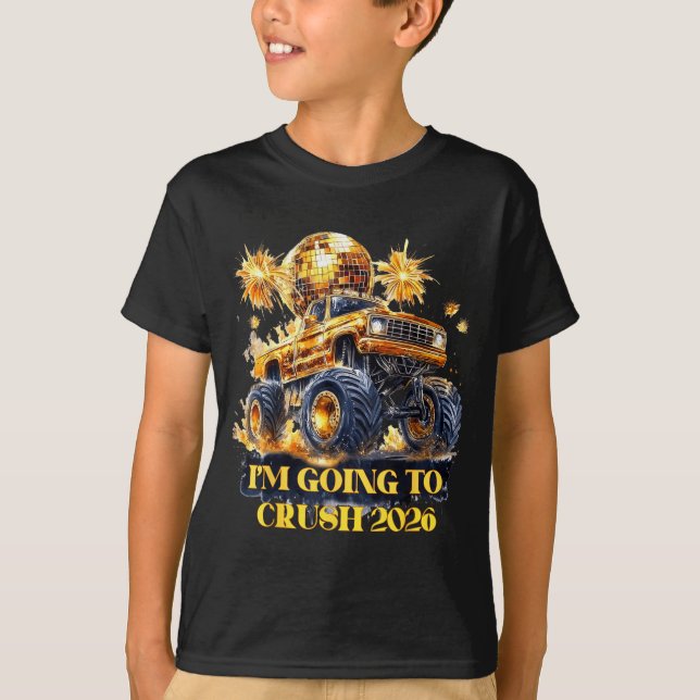 Crush 2026 Monster Truck New Year Party Countdown  T-Shirt (Front)