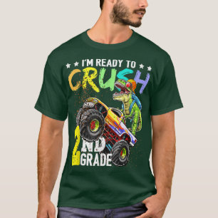 Crush 2nd Grade Dinosaur Monster Truck Back To Sch T-Shirt