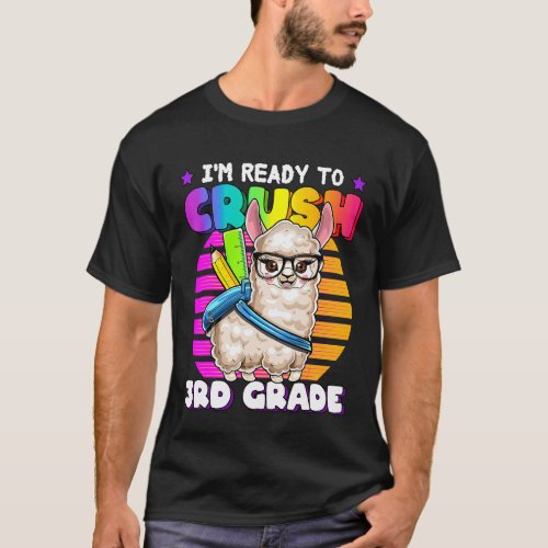 Crush 3rd Grade Llama Back to School Backpack Gir T-Shirt