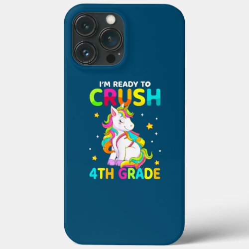 Crush 4th Grade Dabbing Unicorn Back To School iPhone 13 Pro Max Case
