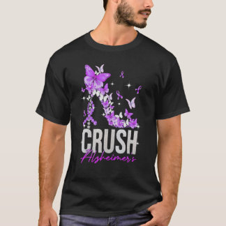 Crush Alzheimer's Butterfly High Heels T-Shirt