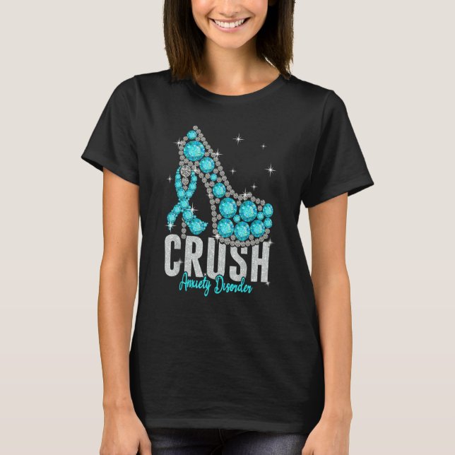 Crush Anxiety Disorder Twinkle Ribbon Support T-Shirt (Front)