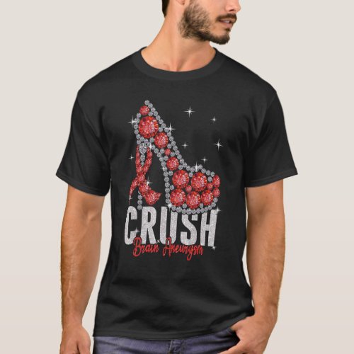 Crush Brain Aneurysm Twinkle Ribbon Support T_Shirt