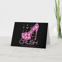 Crush Breast Cancer Awareness Bling Pink Ribbon Card