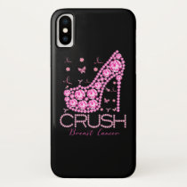 Crush Breast Cancer Awareness Bling Pink Ribbon iPhone X Case
