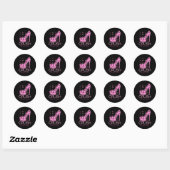 Crush Breast Cancer Awareness Bling Pink Ribbon Classic Round Sticker (Sheet)