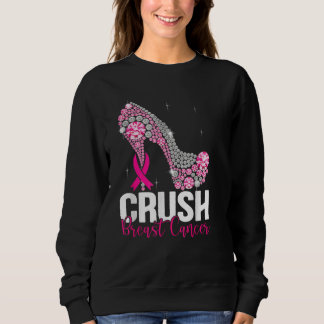 Crush Breast Cancer Awareness Bling Pink Ribbon  Sweatshirt